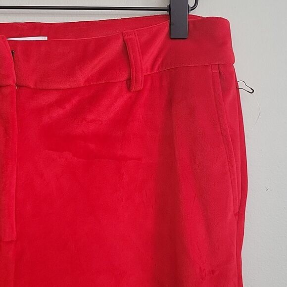 Maison d' Amelie Red Pants Woman size 8 Soft velour like Trouser NWOT - Picture 5 of 15
